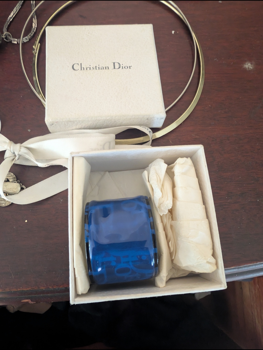 Christian Dior Blue Holographic Slap Bracelet